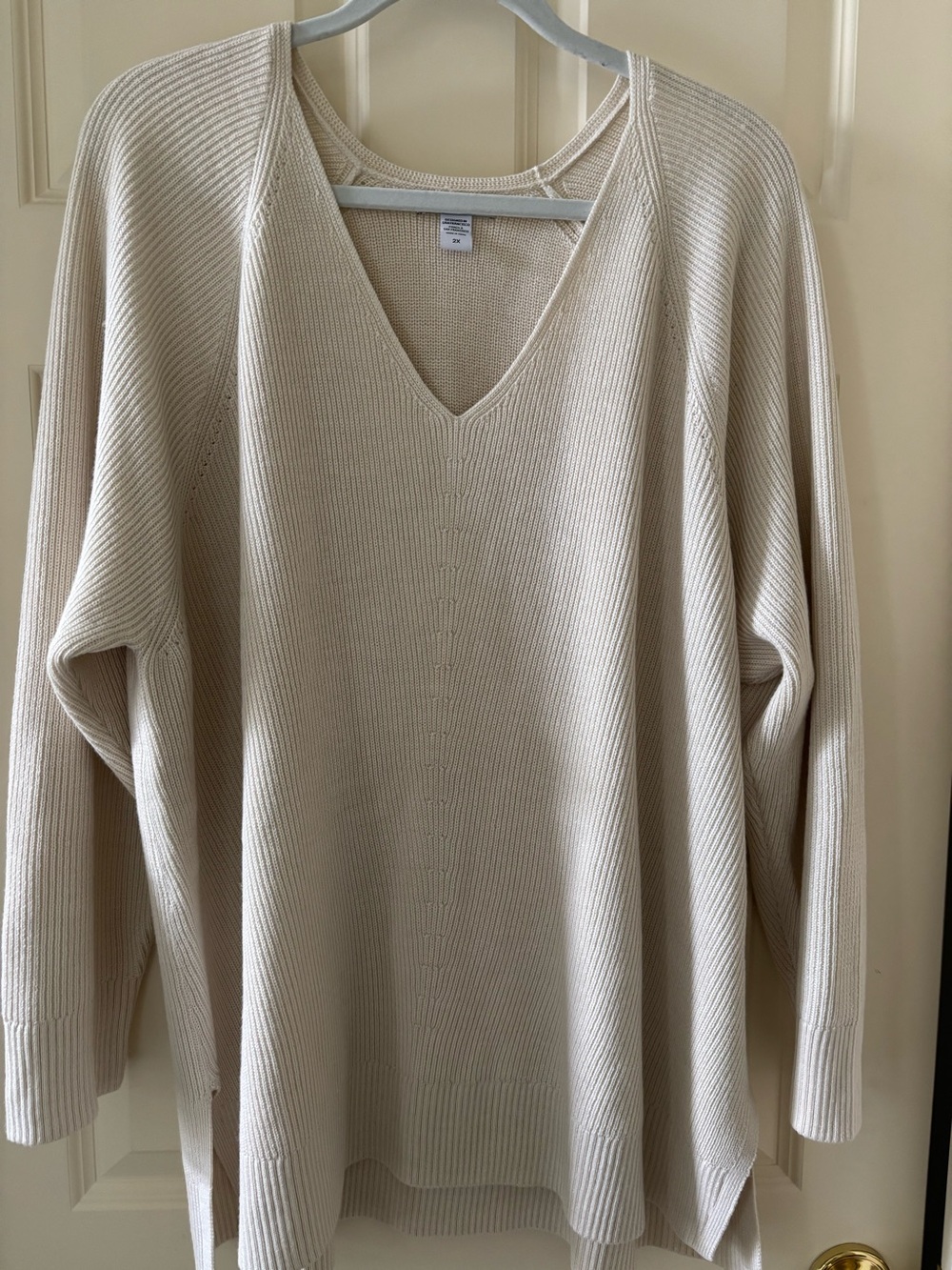 Athleta cream sweater roomy 2x
